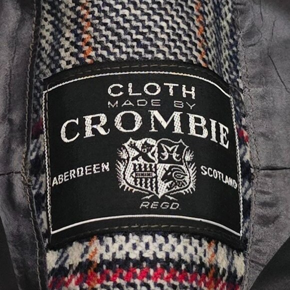 CROMBIE Aberdeen Scotland Cashmere & Wool Fedora Black Gray White Red Plaid S/7 - Picture 5 of 7